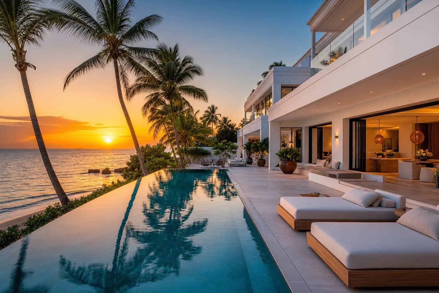 Luxury villas Zanzibar — modern beachfront villa with infinity pool