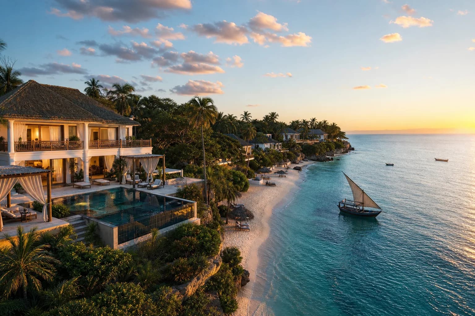 Zanzibar beachfront rental — monthly oceanfront villa living